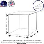 2 Pack Baseball Display Box Clear Acrylic Cube 4" Square Memorabilia Showcase Dust Cover Ball Protector No Base, alternate