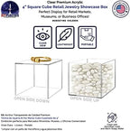 2 Pack Baseball Display Box Clear Acrylic Cube 4" Square Memorabilia Showcase Dust Cover Ball Protector No Base, alternate