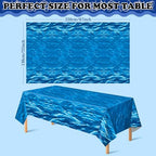 2 Pack Beach Party Decorations - Ocean Waves Plastic Tablecloth for Pool Party Decorations - Sea Water Print, alternate view