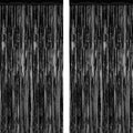 2 Pack Black Foil Curtain Backdrop Birthday Party Decorations