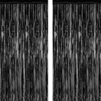 2 Pack Black Foil Curtain Backdrop Birthday Party Decorations