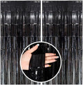 2 Pack Black Foil Curtain Backdrop Birthday Party Streamers Decorations