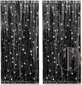2 Pack Black Foil Fringe Backdrop, 3.2 x 8.2 ft in 3.2 x 8.2 ft