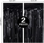 2 Pack Black Foil Fringe Backdrop, 3.2 x 8.2 ft in 3.2 x 8.2 ft, alternate view 3