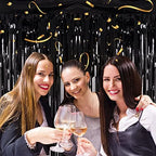 2 Pack Black Foil Fringe Backdrop, 3.2 x 8.2 ft in 3.2 x 8.2 ft, alternate view 5