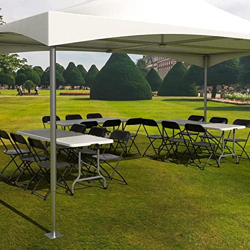 2 Pack Black Plastic Folding Chair, Indoor Outdoor Portable Stackable Commercial Seat with Steel Frame 350lb, alternate view