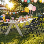 2-Pack Black Plastic Folding Chairs, Portable Seat with Sturdy Steel Frame for Indoor & Outdoor Use, Perfect for, alternate