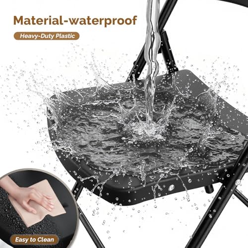 2-Pack Black Plastic Folding Chairs, Portable Seat with Sturdy Steel Frame for Indoor & Outdoor Use, Perfect for, alternate