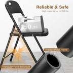 2-Pack Black Plastic Folding Chairs, Portable Seat with Sturdy Steel Frame for Indoor & Outdoor Use, Perfect for, alternate