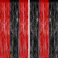 2 Pack Black Red Halloween Foil Curtain Streamer Decorations