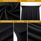 2 Pack Black Spandex Table Covers 8 FT, Elastic Fitted Stretch Table Skirts for Rectangle Tables, Wrinkle, alternate view 6