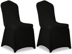 2 Pack Black Stretch Polyester Spandex Chair Covers Universal Washable Removable Chair Slipcovers Protector for