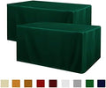 2 Pack Blackish Green Table Cloths for 4 Foot Rectangle Tables - Water Resistant Washable Fabric Polyester
