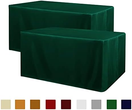 2 Pack Blackish Green Table Cloths for 6 Foot Rectangle Tables in 6FT | 2 Pack in Blackish Green