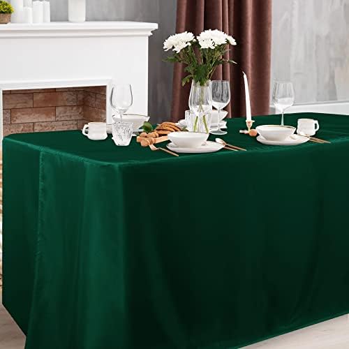 2 Pack Blackish Green Table Cloths for 6 Foot Rectangle Tables in 6FT | 2 Pack in Blackish Green, alternate view 2