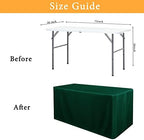 2 Pack Blackish Green Table Cloths for 6 Foot Rectangle Tables in 6FT | 2 Pack in Blackish Green, alternate view 3