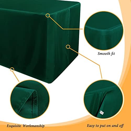 2 Pack Blackish Green Table Cloths for 6 Foot Rectangle Tables in 6FT | 2 Pack in Blackish Green, alternate view 6