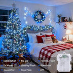 2 Pack Blue and White Battery String Lights, Each 33ft 100 LED, alternate view 3