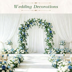 2 Pack Blue White Rose Garland, 11.2 Ft Artificial Flower Vines for Decor in Mix Blue, alternate view 5