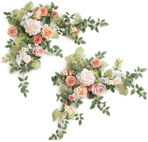 2 Pack Blush Floral Garland Wedding Arch Flowers