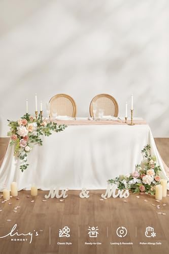 2 Pack Blush Floral Garland Wedding Arch Flowers, alternate view 2