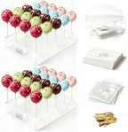 2 Pack Cake Pop Stand, 20 Holes(Clear) in 2 Pack(Clear)
