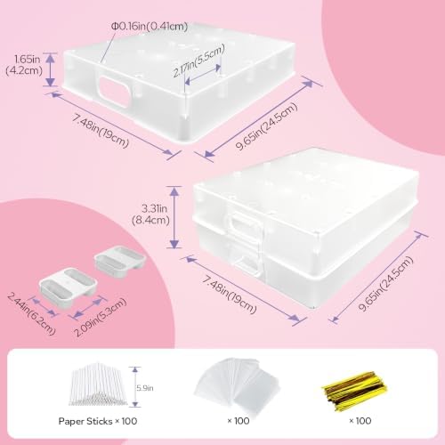 2 Pack Cake Pop Stand, 20 Holes(Clear) in 2 Pack(Clear), alternate view 2