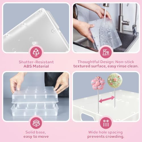 2 Pack Cake Pop Stand, 20 Holes(Clear) in 2 Pack(Clear), alternate view 5