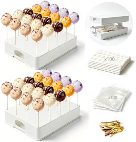 2 Pack Cake Pop Stand, 20 Holes(White) in 2 Pack(White)