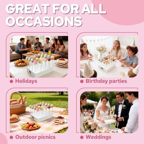 2 Pack Cake Pop Stand, 20 Holes(White) in 2 Pack(White), alternate view 6