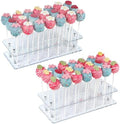 2 Pack Cake Pop Stand, 21 Holes Lollipop Holder, Clear in Clear