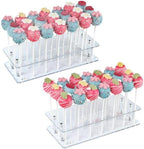 2 Pack Cake Pop Stand, 21 Holes Lollipop Holder, Clear in Clear