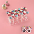 2 Pack Cake Pop Stand, 21 Holes Lollipop Holder, Clear in Clear, alternate view 2