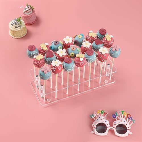 2 Pack Cake Pop Stand, 21 Holes Lollipop Holder, Clear in Clear, alternate view 2