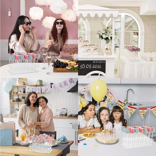 2 Pack Cake Pop Stand, 21 Holes Lollipop Holder, Clear in Clear, alternate view 6