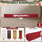 2 Pack Christmas Door Draft Stopper with Hanging Loops Home Decor in Red, alternate view 4