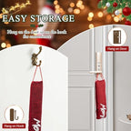 2 Pack Christmas Door Draft Stopper with Hanging Loops Home Decor in Red, alternate view 5