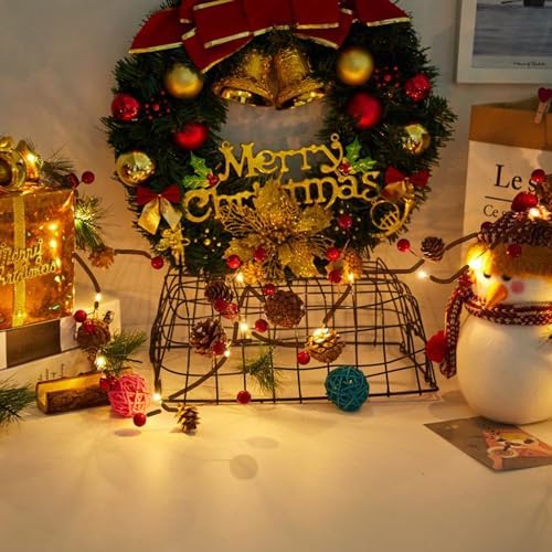 2 Pack Christmas Pine Cone String Lights, 13 FT 40 LED Total Prelit Battery Operated Garland with 8 Lighting, alternate view