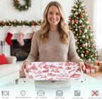 2-Pack Christmas Serving Trays with Handles, 18'' x 13'' Large Melamine Tray, Winter Wonderland Platters for, alternate view