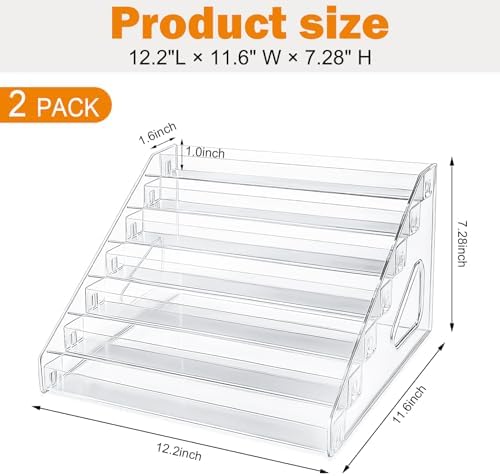 2 Pack Clear Acrylic 7-Tier Cookie Display Stand, Tiered Dessert Stand for Cupcakes, Cookies & Pastries, Ideal, alternate