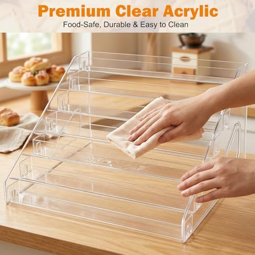 2 Pack Clear Acrylic 7-Tier Cookie Display Stand, Tiered Dessert Stand for Cupcakes, Cookies & Pastries, Ideal, alternate