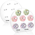 2 Pack Clear Acrylic Donut Display Stand, Round Board Holder with 16 Pillars, Freestanding Dessert Rack for