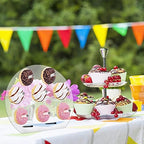 2 Pack Clear Acrylic Donut Display Stand, Round Board Holder with 16 Pillars, Freestanding Dessert Rack for, alternate view 2