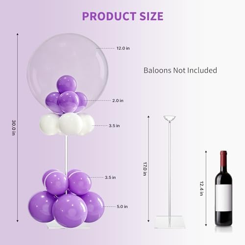 2 Pack Clear Acrylic Tabletop Balloon Stand Kit in 2 Pack 15.75 inch in Clear, alternate view 4