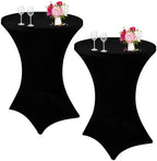 2 Pack Cocktail Spandex Tablecloth 32"x43" Cocktail Table Cover Fitted for High Top Round Table for Bar Wedding