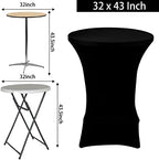 2 Pack Cocktail Spandex Tablecloth 32"x43" Cocktail Table Cover Fitted for High Top Round Table for Bar Wedding, alternate