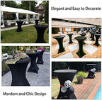 2 Pack Cocktail Spandex Tablecloth 32"x43" Cocktail Table Cover Fitted for High Top Round Table for Bar Wedding, alternate