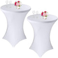 2 Pack Cocktail Spandex Tablecloth 32"x43" Cocktail Table Cover Fitted High Top Round Table for Bar Wedding