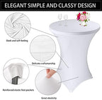 2 Pack Cocktail Spandex Tablecloth 32"x43" Cocktail Table Cover Fitted High Top Round Table for Bar Wedding, alternate view 3