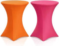 2 Pack Cocktail Table Covers Party Decorations, Pink and Orange